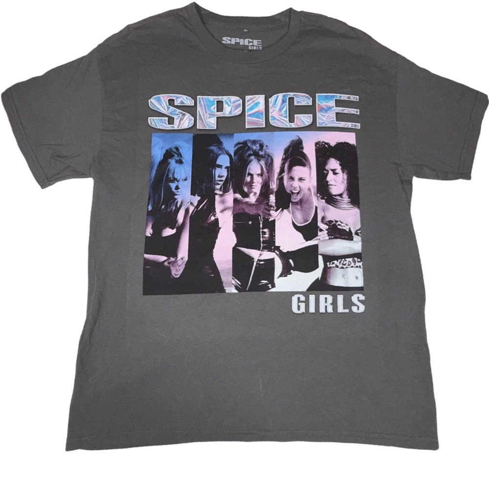 Spice Girls Graphic T-Shirt Medium Gray 2023 Bravado Cotton Band Tee NWT